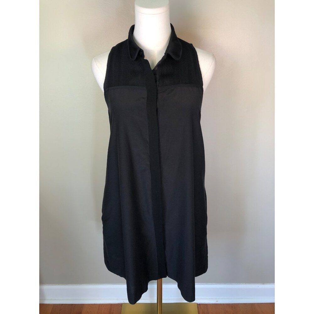 Rag & Bone Silk Blend Sleeveless Trapeze Shirt Mini Whimsigoth Black Dress Sz S